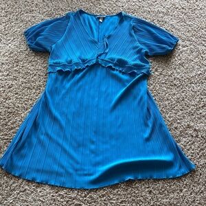 Ingrid & Isabel Vibrant Blue Pleated Top